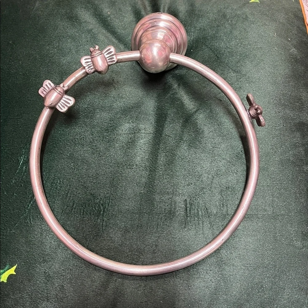 Anthropologie Hand  Towel Silver Bee Towel Ring
